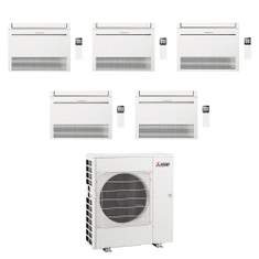 Immagine di Mitsubishi MFZ-KT Console Climatizzatore a pavimento penta split inverter Wi-Fi bianco | unità esterna R32 12 kW unità interne 9000+9000+9000+9000+9000 BTU MXZ-6F120VF+MFZ-KT[25|25|25|25|25]VGK