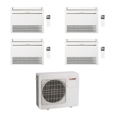 Immagine di Mitsubishi MFZ-KT Console Climatizzatore a pavimento quadri split inverter Wi-Fi bianco | unità esterna R32 10.2 kW unità interne 9000+9000+9000+9000 BTU MXZ-5F102VF2+MFZ-KT[25|25|25|25]VGK