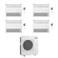 Immagine di Mitsubishi MFZ-KT Console Climatizzatore a pavimento quadri split inverter Wi-Fi bianco | unità esterna R32 12 kW unità interne 9000+9000+9000+9000 BTU MXZ-6F120VF+MFZ-KT[25|25|25|25]VGK
