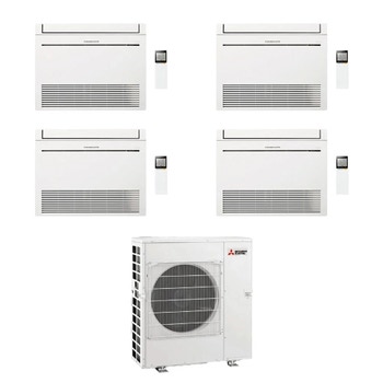 Immagine di Mitsubishi MFZ-KT Console Climatizzatore a pavimento quadri split inverter Wi-Fi bianco | unità esterna R32 12 kW unità interne 9000+18000+18000+18000 BTU MXZ-6F120VF+MFZ-KT[25|50|50|50]VGK