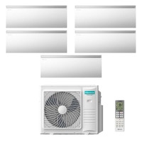 Immagine di Hisense AIR MASTER Climatizzatore a parete penta split inverter Wi-Fi bianco | unità esterna R32 10 kW unità interne 9000+9000+9000+9000+12000 BTU 5AMW105U4RQC+QK[25|25|25|25|35]WM0AG