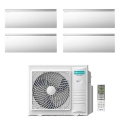 Immagine di Hisense AIR MASTER Climatizzatore a parete quadri split inverter Wi-Fi bianco | unità esterna R32 10 kW unità interne 9000+9000+9000+9000 BTU 5AMW105U4RQC+QK[25|25|25|25]WM0AG
