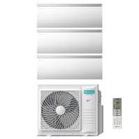 Immagine di Hisense AIR MASTER Climatizzatore a parete trial split inverter Wi-Fi bianco | unità esterna R32 10 kW unità interne 9000+12000+12000 BTU 5AMW105U4RQC+QK[25|35|35]WM0AG