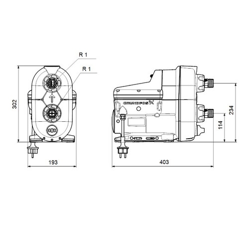 Immagine di Grundfos SCALA2 3-45 Gruppo di pressurizzazione autoadescante con inverter integrato per aumento pressione in applicazioni domestiche, prevalenza max 45 m 93013252