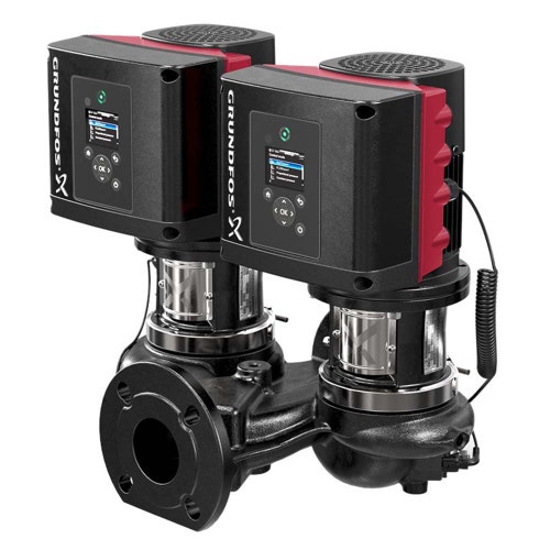 Immagine di Grundfos TPE3 D 32-150 S-A-F-A-BQQE-DYC pompa gemellare a coclea, monostadio, a presa diretta, con bocche di aspirazione e di scarico in linea di diametro identico, portata 10.8 m³/h - prevalenza 8.2 m 99272542