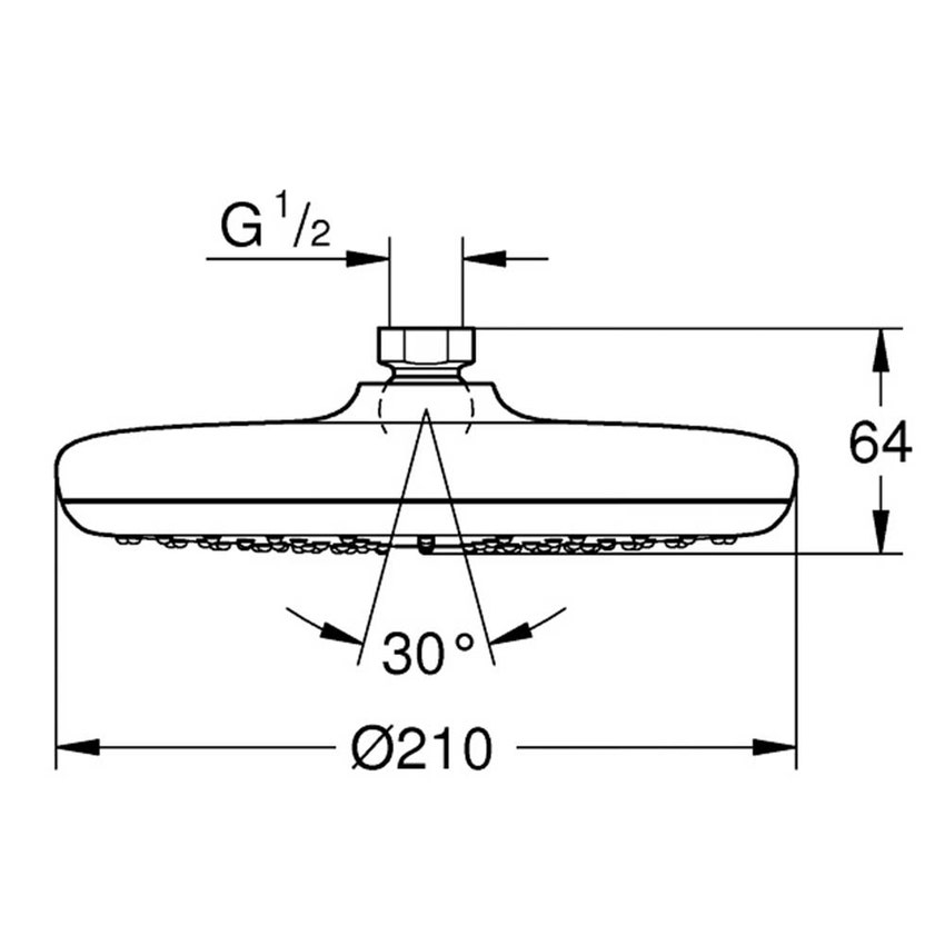 Immagine di Grohe TEMPESTA 210 soffione doccia a 1 getto, finitura cromo 26410000