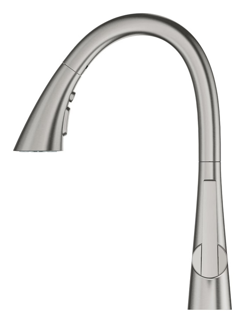Immagine di Grohe ZEDRA miscelatore monocomando H.40 cm per lavello con doccetta estraibile, finitura cromo spazzolato 32294DC2