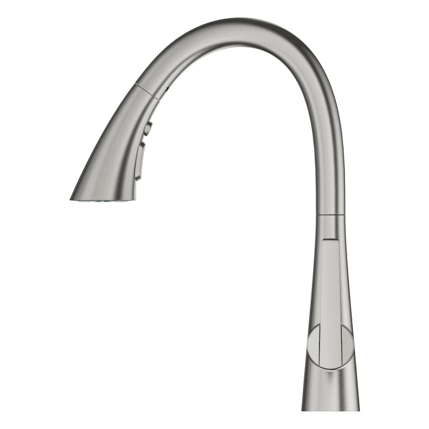 Immagine di Grohe ZEDRA miscelatore monocomando H.40 cm per lavello con doccetta estraibile, finitura cromo spazzolato 32294DC2