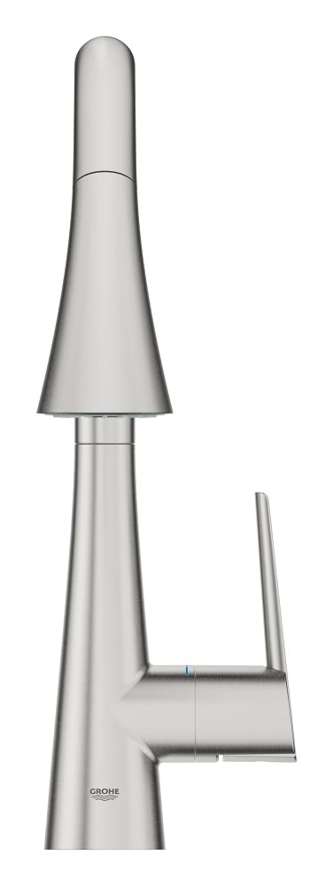 Immagine di Grohe ZEDRA miscelatore monocomando H.40 cm per lavello con doccetta estraibile, finitura cromo spazzolato 32294DC2
