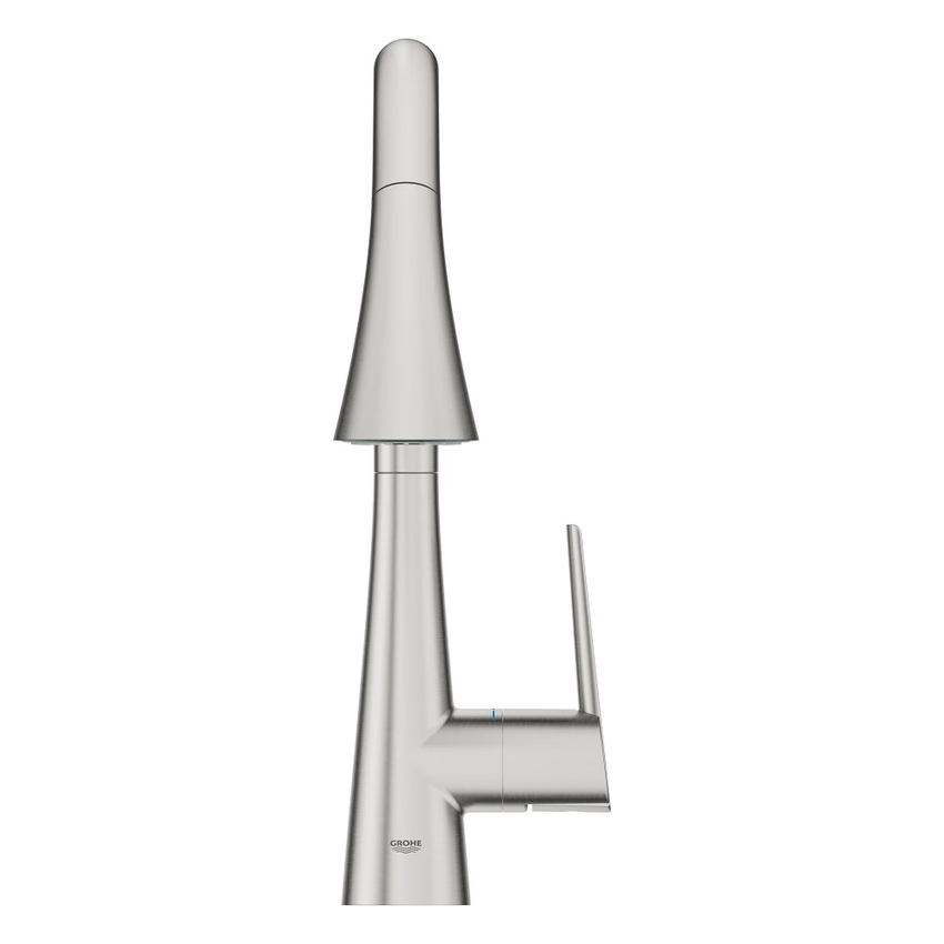 Immagine di Grohe ZEDRA miscelatore monocomando H.40 cm per lavello con doccetta estraibile, finitura cromo spazzolato 32294DC2