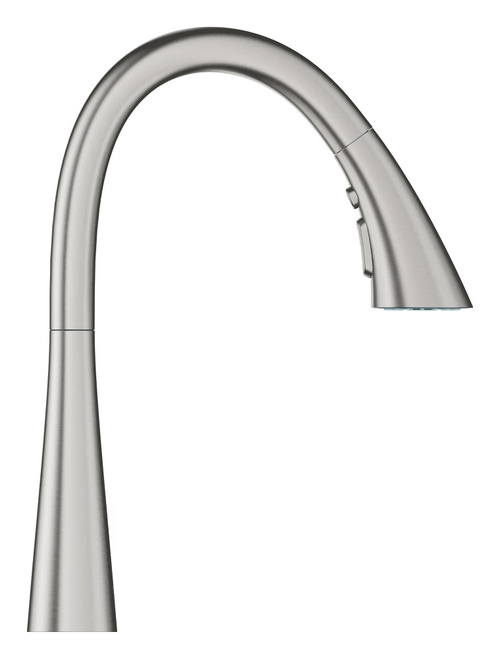 Immagine di Grohe ZEDRA miscelatore monocomando H.40 cm per lavello con doccetta estraibile, finitura cromo spazzolato 32294DC2