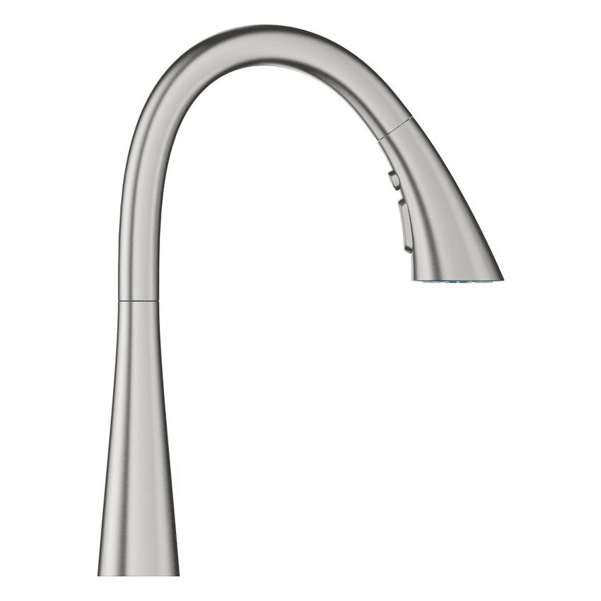 Immagine di Grohe ZEDRA miscelatore monocomando H.40 cm per lavello con doccetta estraibile, finitura cromo spazzolato 32294DC2
