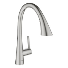 Immagine di Grohe ZEDRA miscelatore monocomando H.40 cm per lavello con doccetta estraibile, finitura cromo spazzolato 32294DC2
