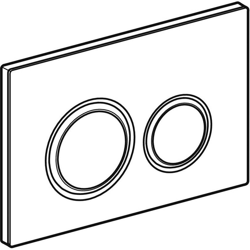 Immagine di Geberit SIGMA50 placca di comando per risciacquo a due quantità, piastra base e anelli di design finitura oro rosso, placca di copertura e tasti colore bianco finitura vetro lucido 115.650.SI.1