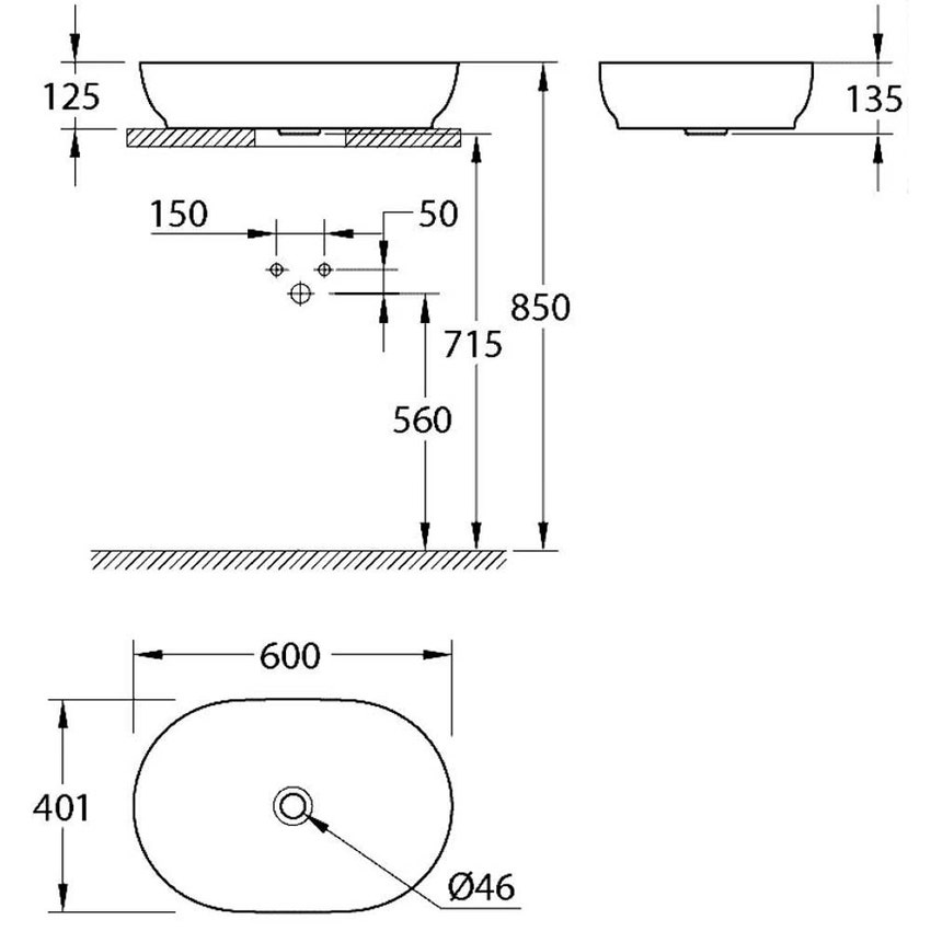 Immagine di Grohe ESSENCE lavabo a bacinella 60 cm, bianco 103563SH00