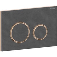 Immagine di Geberit SIGMA50 placca di comando per risciacquo a due quantità, piastra base e anelli di design finitura oro rosso, placca di copertura e tasti finitura ardesia mustang 115.650.JM.1