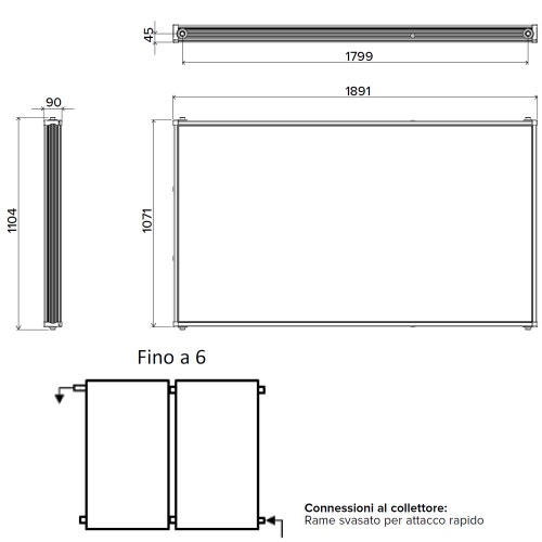 Immagine di Ariston KAIROS CF 2.0-3 Collettore solare piano verticale, per sistemi solari a circolazione forzata 4087240