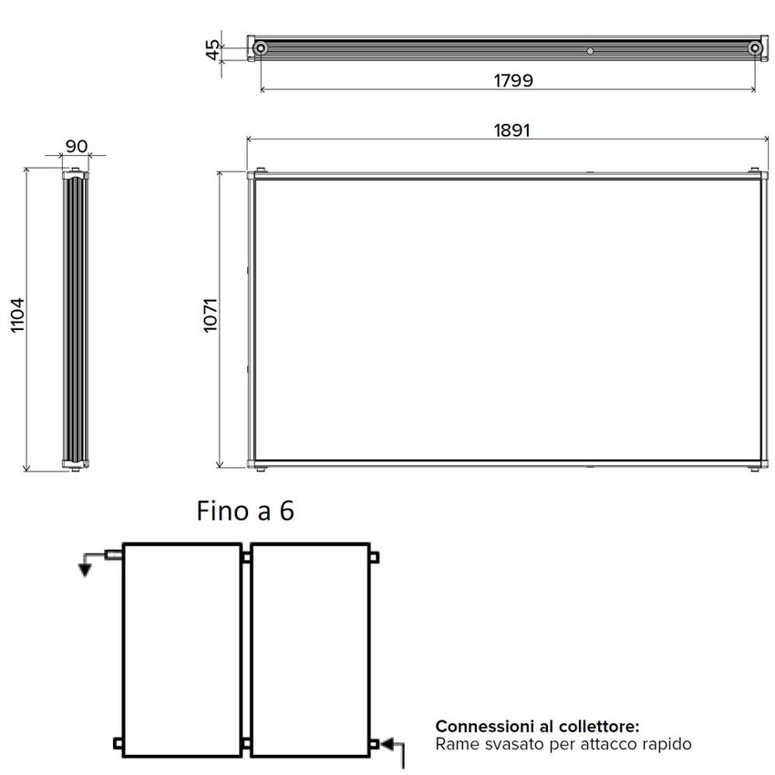 Immagine di Ariston KAIROS CF 2.0-3 Collettore solare piano verticale, per sistemi solari a circolazione forzata 4087240