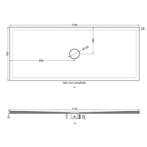 Immagine di Cielo INFINITO NEW piatto doccia rettangolare L.170 P.70 cm, colore lino finitura opaco PD3N70170LN