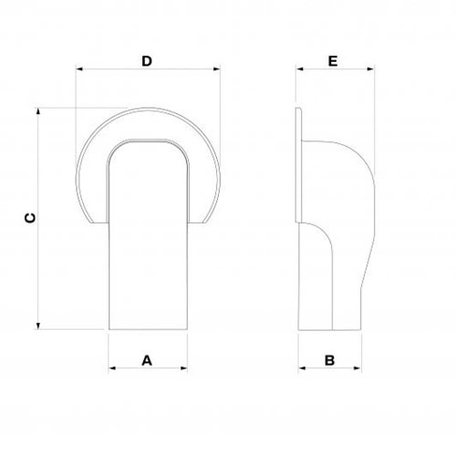 Immagine di Tecnosystemi EXCELLENS TMR EXC 60 New Line terminale a muro flangiato rotondo L.6.7 H.19 P.6.8 cm, colore bianco SCD100280