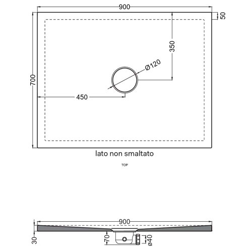 Immagine di Cielo INFINITO NEW piatto doccia rettangolare L.90 P.70 cm, colore bianco finitura lucido PD3N7090