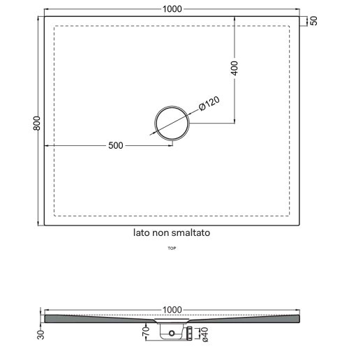Immagine di Cielo INFINITO NEW piatto doccia rettangolare L.100 P.80 cm, colore bianco finitura lucido PD3N80100