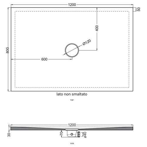 Immagine di Cielo INFINITO NEW piatto doccia rettangolare L.120 P.80 cm, colore bianco finitura lucido PD3N80120