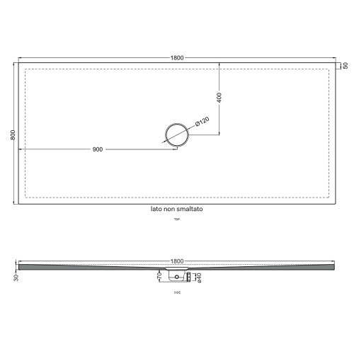 Immagine di Cielo INFINITO NEW piatto doccia rettangolare L.180 P.80 cm, colore bianco finitura lucido PD3N80180