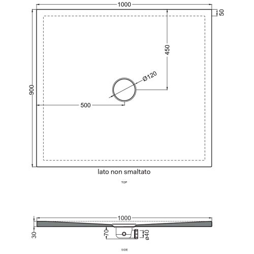 Immagine di Cielo INFINITO NEW piatto doccia rettangolare L.100 P.90 cm, colore bianco finitura lucido PD3N90100