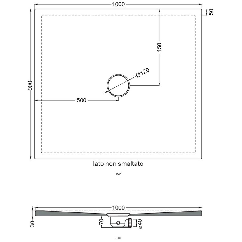 Immagine di Cielo INFINITO NEW piatto doccia rettangolare L.100 P.90 cm, colore bianco finitura lucido PD3N90100