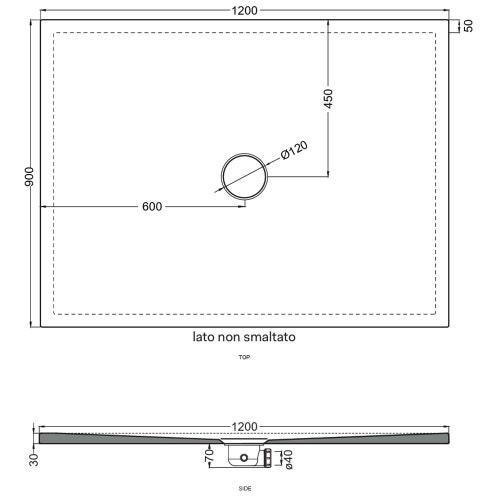 Immagine di Cielo INFINITO NEW piatto doccia rettangolare L.120 P.90 cm, colore bianco finitura lucido PD3N90120