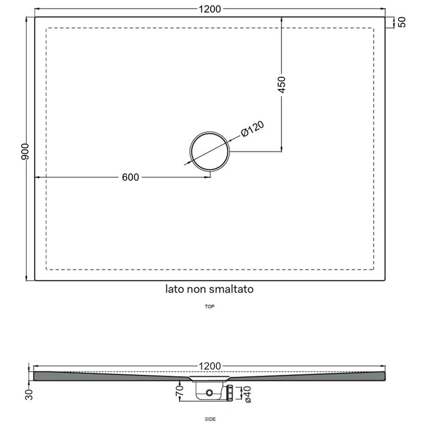 Immagine di Cielo INFINITO NEW piatto doccia rettangolare L.120 P.90 cm, colore bianco finitura lucido PD3N90120