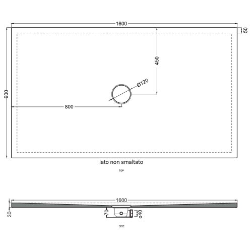Immagine di Cielo INFINITO NEW piatto doccia rettangolare L.160 P.90 cm, colore bianco finitura lucido PD3N90160