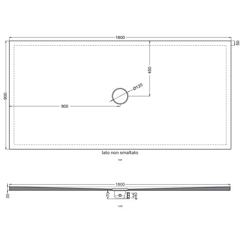 Immagine di Cielo INFINITO NEW piatto doccia rettangolare L.180 P.90 cm, colore bianco finitura lucido PD3N90180