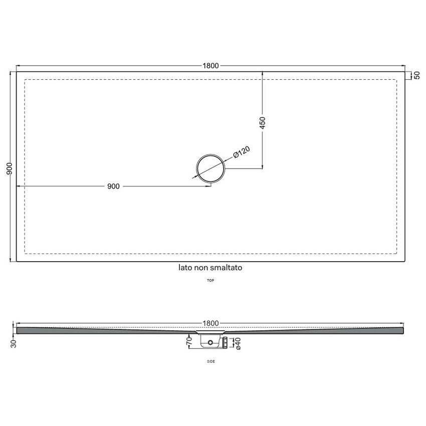 Immagine di Cielo INFINITO NEW piatto doccia rettangolare L.180 P.90 cm, colore bianco finitura lucido PD3N90180