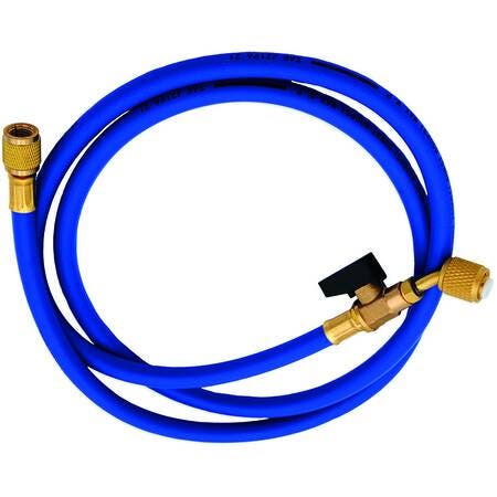 Immagine di Tecnogas tubazione flessibile 45° 1/4 SAE x 1/4 SAE, per vuoto e carico, per gas TR422B-R407C-R404A-R134A-R410A, colore rosso 11662