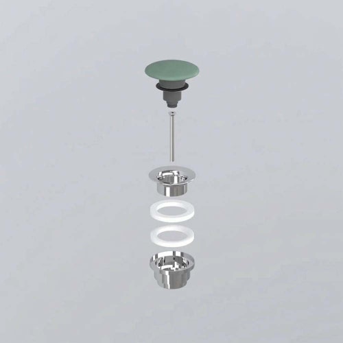 Immagine di Cielo Piletta universale click clack finitura cromo, con coperchio in ceramica colore agave finitura opaco PIL01AG