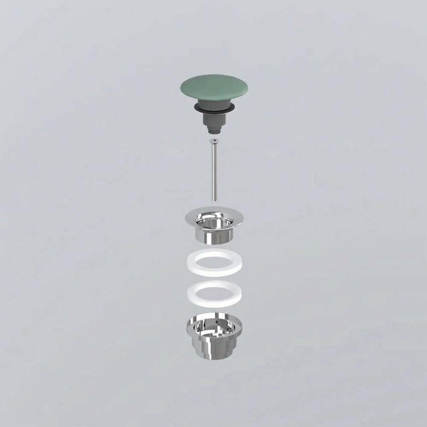 Immagine di Cielo Piletta universale click clack finitura cromo, con coperchio in ceramica colore agave finitura opaco PIL01AG