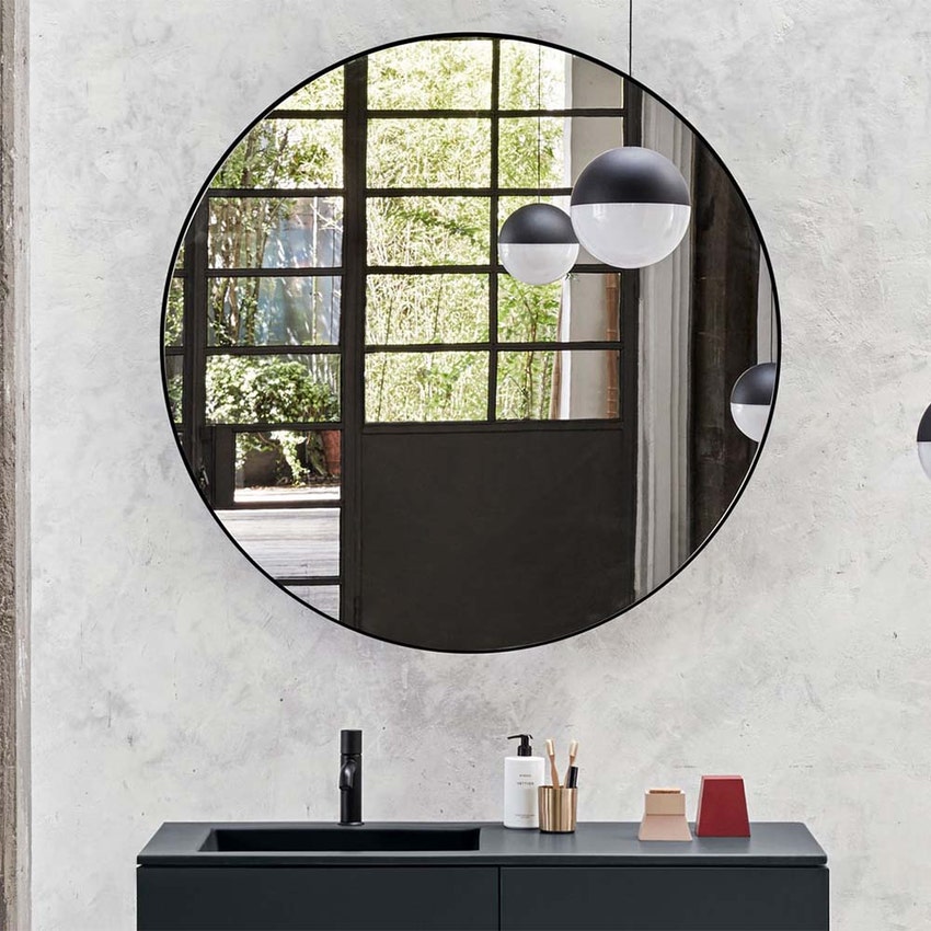 Immagine di Cielo I CATINI specchio rotondo Ø 120 cm, profilo colore bronzo spazzolato CASPTBZ