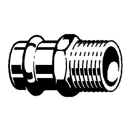 Immagine di Viega  SANPRESS manicotto Ø 15 x 1/2", di bronzo lucido, con sc-contur (acqua) 105044