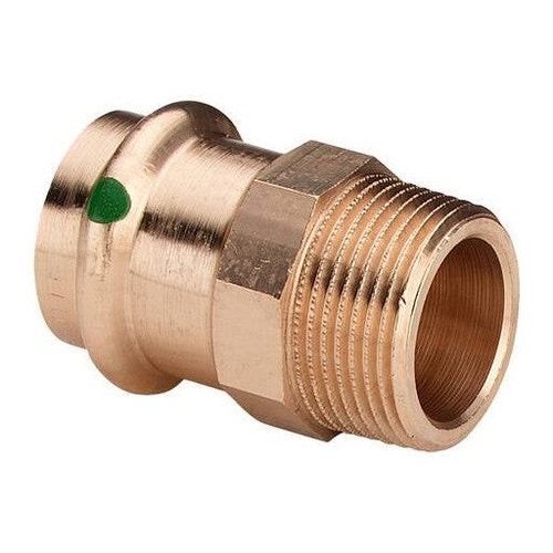 Immagine di Viega SANPRESS manicotto Ø 22 x 1", di bronzo lucido, con sc-contur (acqua) 287771