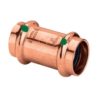 Immagine di Viega PROFIPRESS manicotto da Ø 15 con battente, in rame lucido con sc-contur (acqua) 292690