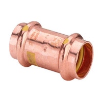 Immagine di Viega PROFIPRESS G manicotto di Ø 15 con battente, in rame lucido con sc-contur (gas) 346485