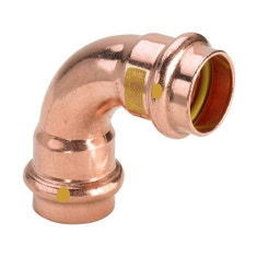 Immagine di Viega PROFIPRESS G curva a 90° di Ø 12, di rame lucido con sc-contur (gas)  346850