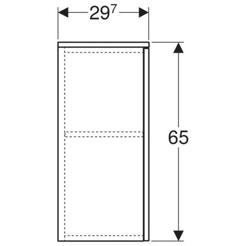 Immagine di Geberit SELNOVA SQUARE mobile laterale H.65 cm, con un'anta a chiusura ammortizzata, colore bianco finitura lucido 504.142.01.1