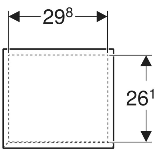 Immagine di Geberit SELNOVA SQUARE mobile laterale H.65 cm, con un'anta a chiusura ammortizzata, colore bianco finitura lucido 504.142.01.1