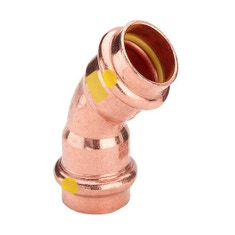 Immagine di Viega PROFIPRESS G curva a 45° di Ø 12, di rame lucido con sc-contur (gas) 346898