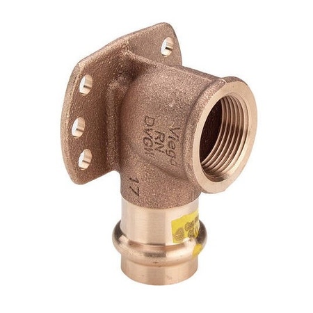 Immagine di Viega PROFIPRESS G gomito a 90° con flangia di Ø 12 x 1/2", in bronzo, con sc-contur (gas) 348076