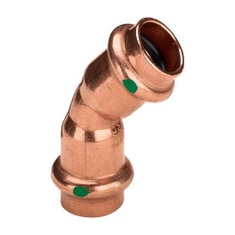 Immagine di Viega PROFIPRESS curva a 45° Ø 12 rame lucido con sc-contur (acqua) 292409