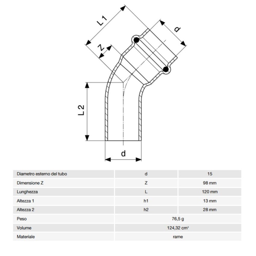 Immagine di Viega PROFIPRESS sorpasso Ø 15, con filetto maschio, rame lucido con sc-contur (acqua) 322342